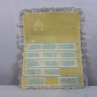 Vintage Needlepoint Perpetual Calendar Wall Hanging Decor Lace Trim