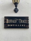 Buffalo Trace Bourbon Sign Carved Wood Whiskey Bar Cigar Lounge Antique Look