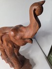 Vtg Hand Carved Teak Wood Elephant Statue Trunk Up 17    Large Heavy Thailand 8lb