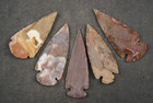 5 Bent Chipped 3  Flint Arrowhead Spear Project Point Knife Blade Bb753