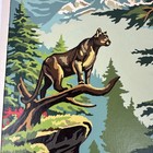 Vintage Paint By Numbers Cougar On Cliff Unframed Handmade