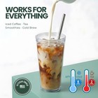 Reusable Iced Coffee Cup With Lid And Straw  16 Oz grande  Bpa-free Double-wa   