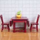 Dollhouse Miniature 1 12 Scale Vintage Table Chairs Square Dining Room Furniture