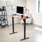 Vivo 60inch Electric Height Adjustable 60x 24inch Stand Up Desk Dark Walnut Soli