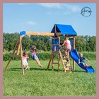 Backyard Discovery Aurora Cedar Swing Set Kids Outdoor Playground Slide