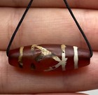 Ancient Near Eastern Genuine Sassanian Etched Carnelian Agate Old Bead