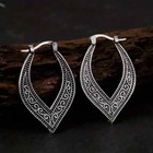 Vintage Square Metal Texture Engraving Textured Earrings Boho Style Hook Drop