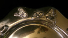 Vtg  1998 Mariposa Brillante Polished Aluminum Tray W embossed Butterflies - 14 