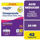 4 Pack Equate Omeprazole 20mg Delayed Release Acid Reducer 168 Count Total