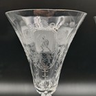 3 Heisey Trojan Clear Water Goblets Etched Glass 3368 Stem 8 Oz - 8 5  Vintage