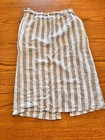 Love Tree Beige And White Striped Button-front Midi Skirt With Tie Waist  Size L