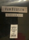 Van Heusen Men s Lux Sateen Solid Black Dress Shirt 17 34 35  Regular Fit Nwt