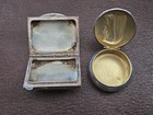 Vintage Art Deco Mini Pill Snuff Box Lot Lady Of Lourdes  Rectangular Hinged Box