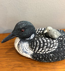 Slifka Common Spotted Loon With Baby Chick On Back 6 In X 2 5 In Resin Stone