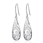 Yfn - 925 Sterling Silver Sweet Hollow Filigree Drop Dangle Earrings - Gne9376 