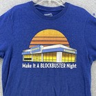 Blockbuster Mens T Shirt Small S Graphic Blue Camisa Movies Rental Games