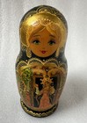 Vtg 5 Piece Matryoshka Russian Nesting Dolls Hand Painted Fable Story