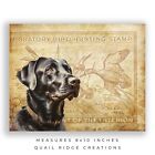 Vintage Duck Hunting Stamp Art Print 8x10 Black Lab Dog Fishing Cabin Wall Decor