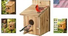 Rustic Wooden Birdhouse With Easy Clean-out Door - Ideal For Feathered Friends