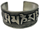 Usa Seller Massive Om Mani Mantra Cuff Bracelet Handcrafted Silver Tone Brass