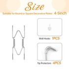 Plate Hangers For The Wall 4-5 Inch Stainless Steel Wire Holder Silver