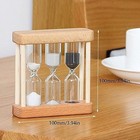 Creative 1 3 5 Minute Wooden Sand Glass Hourglass Timer - Wooden Frame Blue 