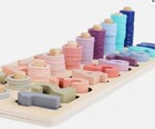 Qzmtoy Counting Shape Stacker Math Puzzle Wooden Toy Toddler Ages 3 