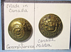 2 Antique 19th C Canada Militia Uniform   Kings Crown Brass Buttons