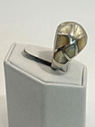 Thailand  925 Vintage Sterling Silver Estate Ring Size 8 25 Mother Of Pearl Dome