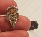 Vintage Mid Century Two-tone Floral Leaf Earrings  Silver   Gold Tone