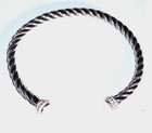 Vintage Sterling Silver Cable Twist Cz Cuff Bracelet Lot 7-1 8 