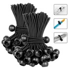 Heavy Duty 100 Pcs Tarp Ball Bungee Cords 6 Inch Tie Down For Camping  Shelter 