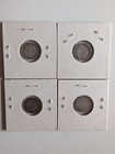 Lot Of 4 Canada Silver Victoria 5 Cent Fish Scales 1886 1888 1897 1900 Canadian