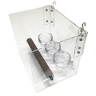 Less Mess Pretty Parrot Feeder Cage Or Table Top Bird Mess Control 3-10 Oz Cups