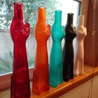 Vintage 5 Happy Cat Riesling Wine Bottles Red Green Black White Orange T3