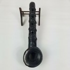 Unique 15  Handmade Black Pottery Clay Musical Instrument Flute Horn Recorder