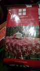 New Nip Christmas Essential Home Round Red Snowflake Tablecloth 70  Diameter