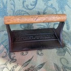 Vintage Taylor   Ng Cast Iron Bacon Burger Press With Wood Handle  7   X 4 5 