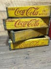 Vintage Coca-cola In Bottles Yellow And Red Bottle Wooden Crate    Crate Only  