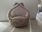 Vtg Asian Swan Porcelain Basket Sold By Ethan Allen 