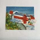 Vintage Mid Century Christmas Greeting Card Pull Out Letters In Snowy Mailbox