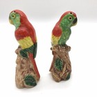 Vtg Retro Ceramic Parrot Salt And Pepper Shaker Set Hand Painted Japan Tropical