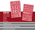 Alphabet Letter Stencil Art Glass Etching Stencils Set Of 2 Reusable Armour Etch