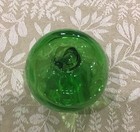 Vintage Green 3    Japanese Glass Fishing Net Float Hand Blown Pontil