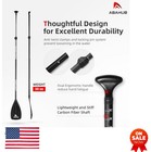 Carbon Fiber Sup Paddle 3 Piece Adjustable 67 To 86 Inches Carry Bag Floating