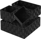 Small Black Baskets Cube Bin Container Tote woven Storage Baskets For Organiz   