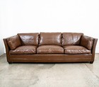 Mid Century Danish Modern Sofa Couch 3 Seater Mogens Hansen Leather Dark Brown