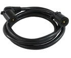 Double-end 7 Way Plug Inline And Elbow Trailer Cord  black  8-feet 