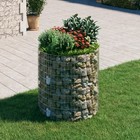 Circular Gabion Pole Round Stone Basket Outdoor Garden Galvanized Steel Vidaxl 