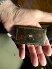 Antique Civil War Era Snuff Box  paper Mache Faux Tortoise Shell Lacquer Ware 